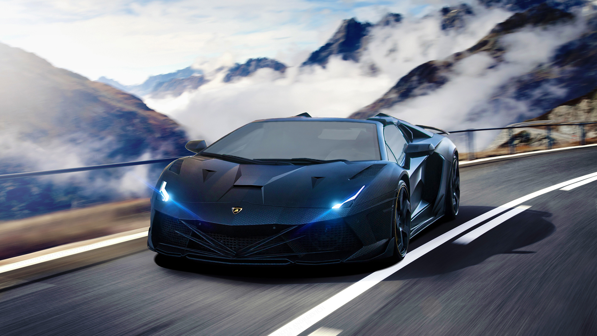Black Lamborghini HD wallpaper download